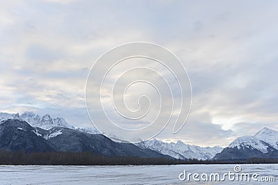 Snowcovered Mountains in Alaska. Stock Photo