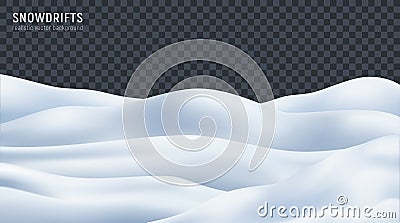 Snowdrift Realistic Transparent Background Vector Illustration