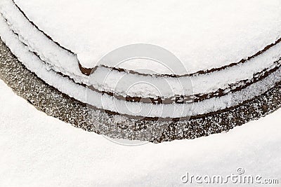 Snowdrift of a roundish form Stock Photo