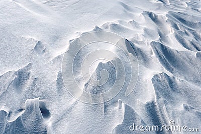 Snowdrifts in Snow at Winter Stock Photo