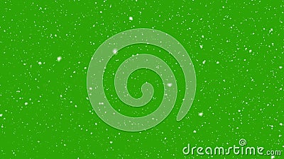 Snowfall on green screen background. 3d rendering Stock Photo