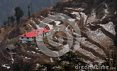 The snowfall at Kufri near Shimla, India Stock Photo