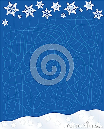 Snowfall Labyrinth Winter Maze Lines Vector Illustration