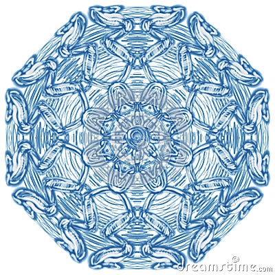 snowflake abstract symmetrical blue fantastic patterned Stock Photo