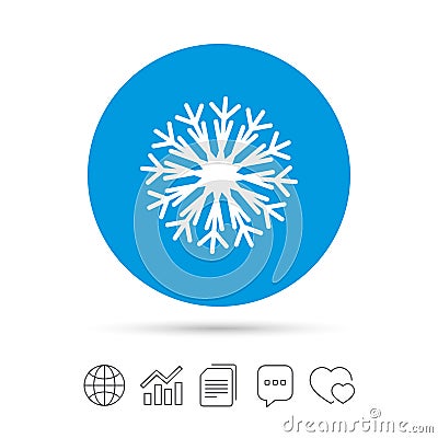 Snowflake artistic sign icon. Air conditioning. Vector Illustration