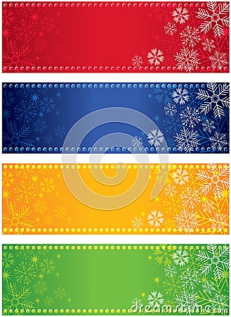 Snowflake Banners Vector Illustration