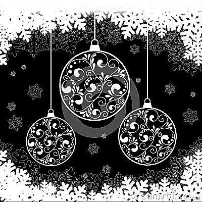 Snowflake black background Vector Illustration