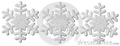 Snowflake Christmas Decoration, White Isolated Xmas Snow Flake Stock Photo