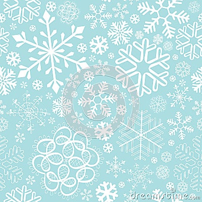 Snowflake christmas and new year seamless pattern Vector Illustration