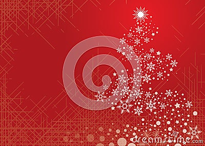 Snowflake Christmas Tree Vector Illustration