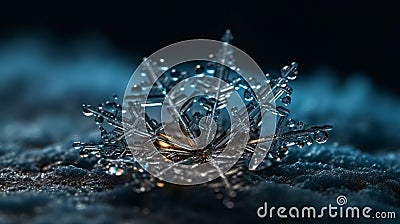 Snowflake close up background for graphic design or PowerPoint presentations ai generated Stock Photo