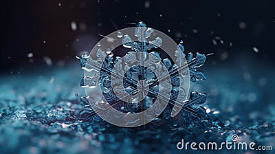 Snowflake close up background for graphic design or PowerPoint presentations ai generated Stock Photo