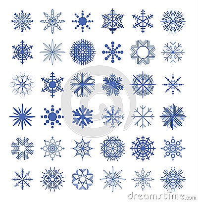 Snowflake collection. vector illustration. Vector Illustration