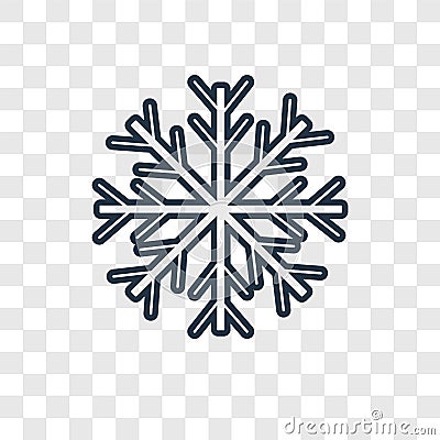 Snowflake concept vector linear icon isolated on transparent background, Snowflake concept transparency logo in outline style Vector Illustration
