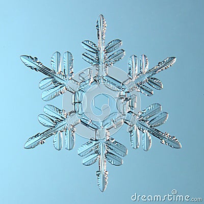 Snowflake crystal natural abstract background beautiful blue Stock Photo