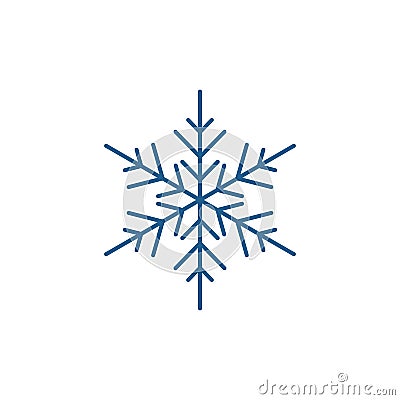 Snowflake decor line icon concept. Snowflake decor flat vector symbol, sign, outline illustration. Vector Illustration