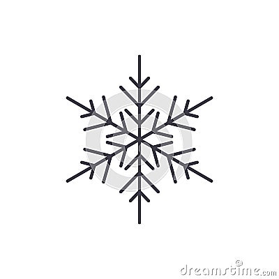 Snowflake decor line icon concept. Snowflake decor vector linear illustration, symbol, sign Vector Illustration