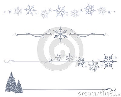 Snowflake dividers Vector Illustration