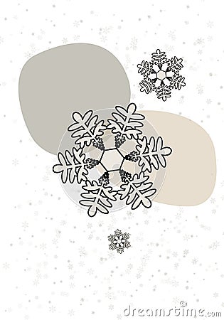 Snowflake doodle. Graphical illustration. Line art background Cartoon Illustration