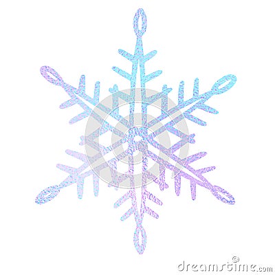 Snowflake in doodle style for design winter print. Hand draw snowflakes. Snow flake icon. Hands drawing. Freeze symbol. Ice Vector Illustration