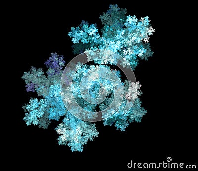 Snowflake double frozen frost Stock Photo