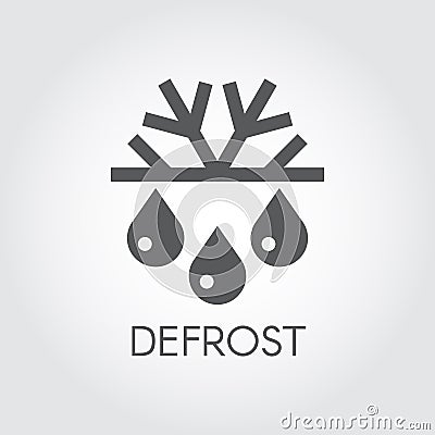 Snowflake and drop flat icon. Symbol of defrosting, air conditioning and change of seasons concept Vector Illustration