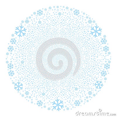 Snowflake Icon Collage Burst Spheric Globula Vector Illustration