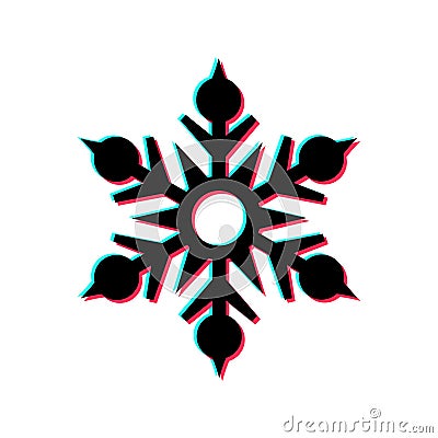 Snowflake geometric ornament. Vector illustration of ice crystals. Vector Illustration