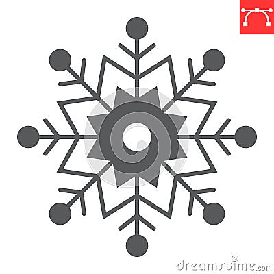 Snowflake glyph icon Vector Illustration