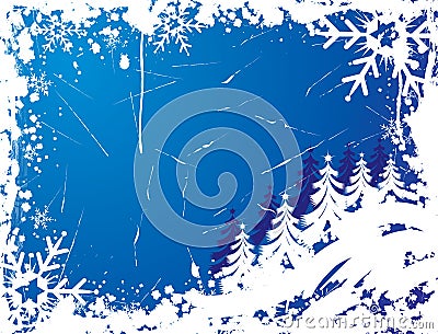 Snowflake grunge frame, elements for design, vector Vector Illustration