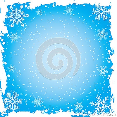 Snowflake grunge frame, vector Vector Illustration