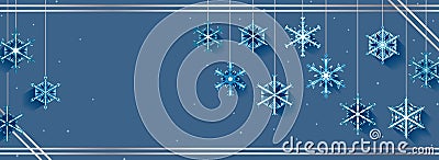 Snowflake hang banner Vector Illustration