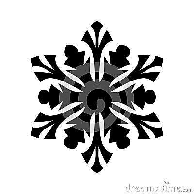 Snowflake icon. Christmas and winter theme. Simple flat black illustration on white background Vector Illustration