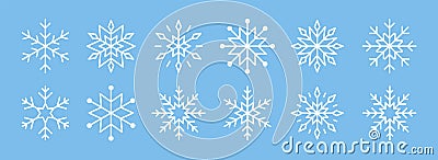 Snowflake icon collection. Snow winter set of elements. Snowflakes template. Cristmas snowflake icon collection. Stock vector Vector Illustration