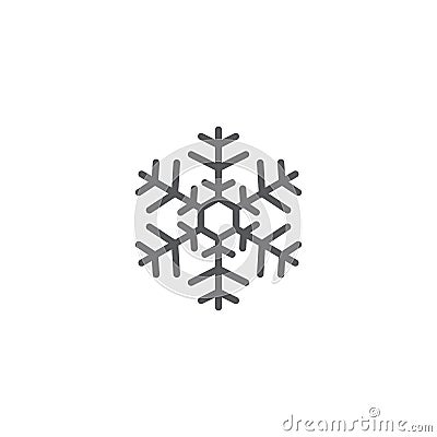 Snowflake icon isolated on white . Vector Illustration