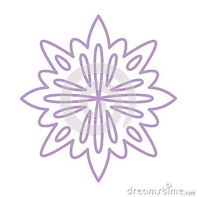 Snowflake icon. Simple flat vector line. Silhouette flake of snow Vector Illustration