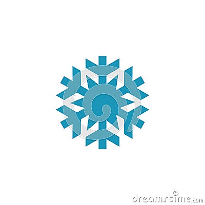 Snowflake logo design vector icon template Vector Illustration