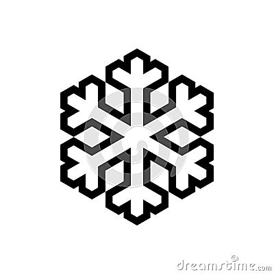 Snowflake outline pictogram, line icon isolated on a white background. Vector Illustration