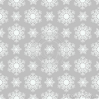 Snowflake pattern on gray background Vector Illustration