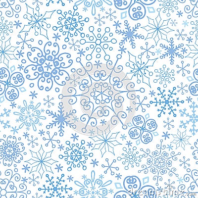 Snowflake seamless pattern,lace.Winter,Christmas,New year Vector Illustration