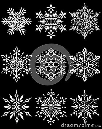 Snowflake set vector Stock Photo