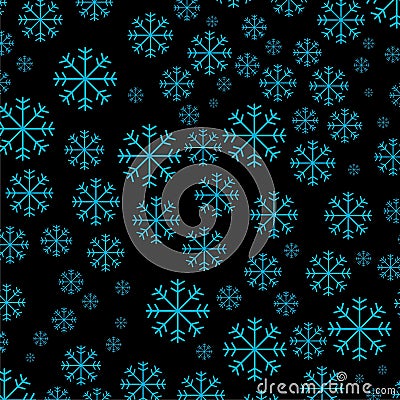 Snowflake Shape Pattern Background isolated on black background Vector Illustration