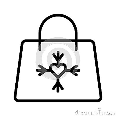 Snowflake tote Isolated Vector icon that can be easily modified or edited Vector Illustration