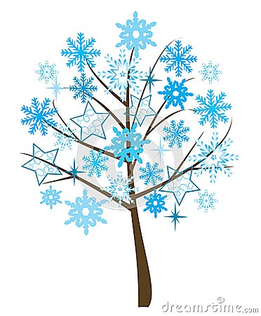 Snowflake tree Vector Illustration