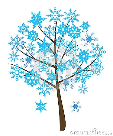 Snowflake tree Vector Illustration