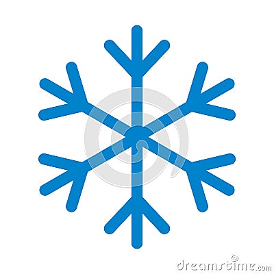 Snowflake vector icon. Ice and snow crystal flake symbol. Weather snowfall sign. Frost and cold logo. Vector Illustration