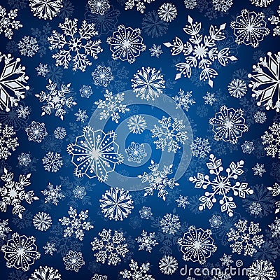Snowflake vector seamless pattern. Vector Illustration
