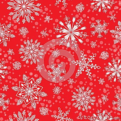 Snowflake vector seamless pattern. Vector Illustration