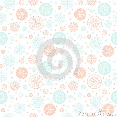 Snowflake vector seamless pattern. Vector Illustration