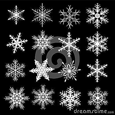 Snowflake winter set Vector Illustration